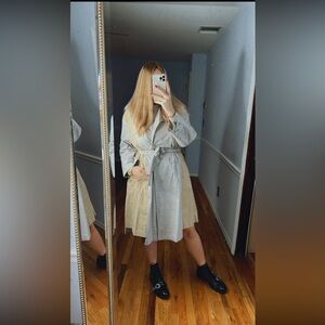 Zara contrasting fabric trench coat